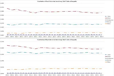 Figura 4: Contribuição dos Grupos de Raça/Cor para os Índices Theil T e Theil L.